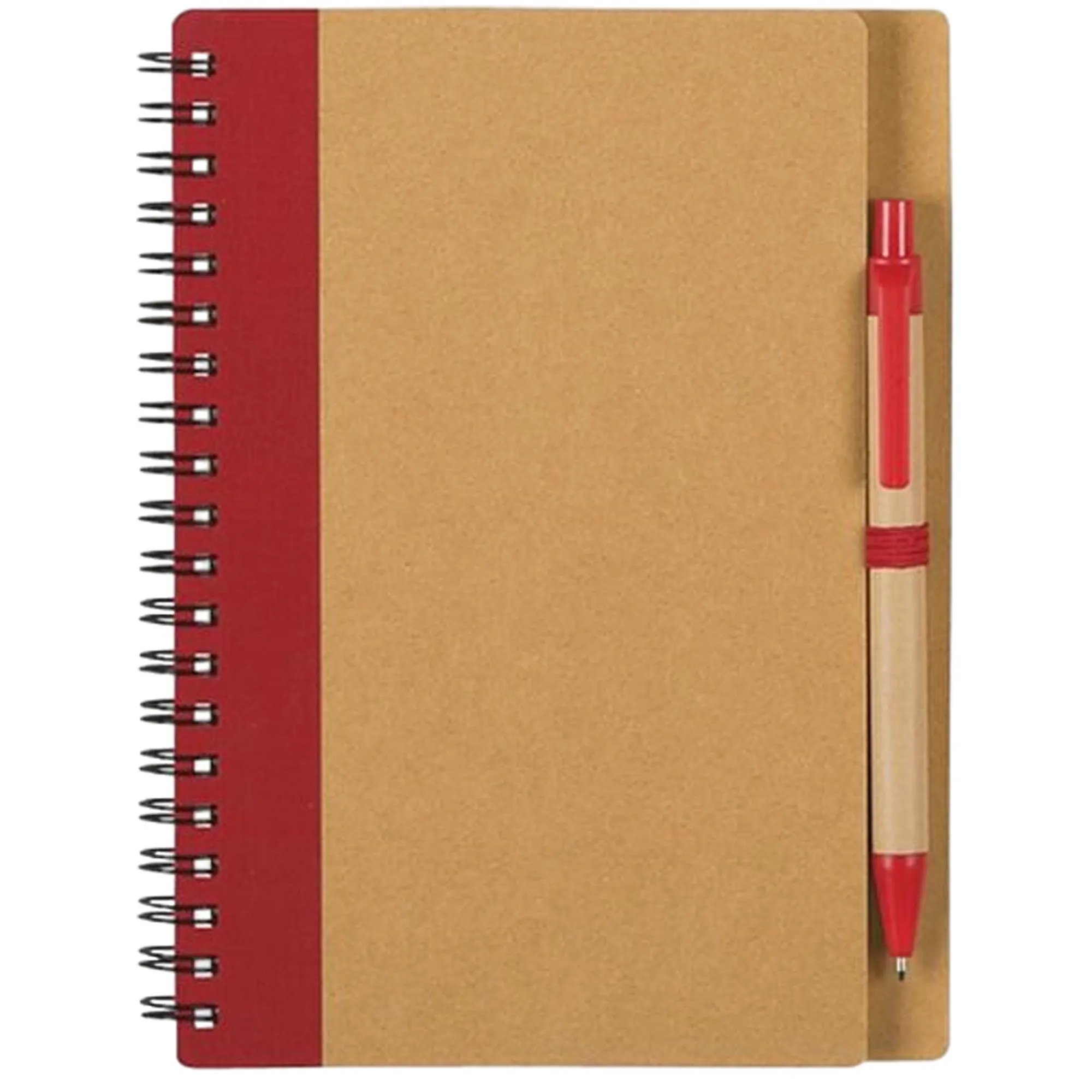 5"x7" Soft Leather Kraft Spiral Notebook with Ballpoint Pen 2