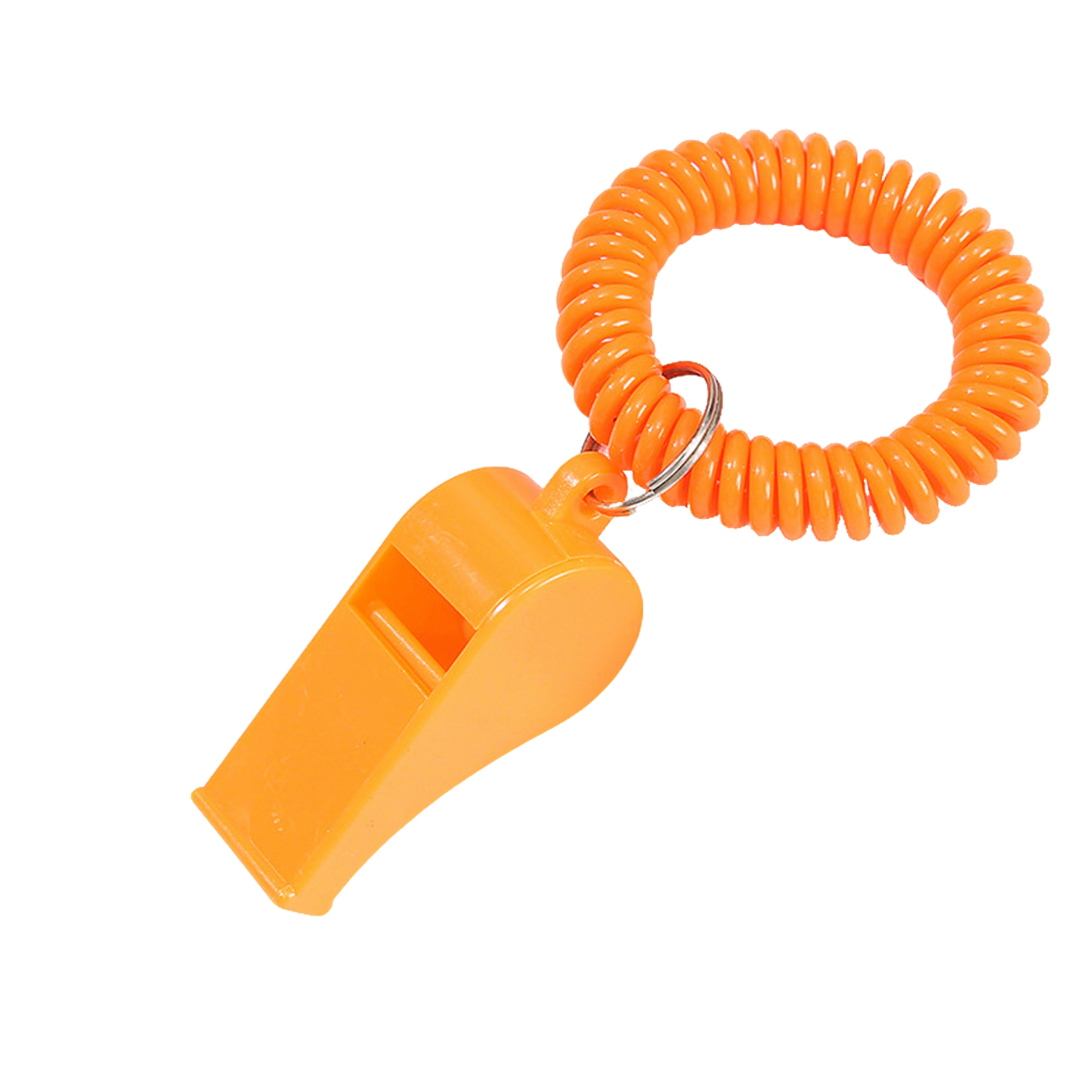 Vinyl Coil Wrist Whistle With Key Ring 1.97" Length X 0.79" Width X 0.87" Height 6