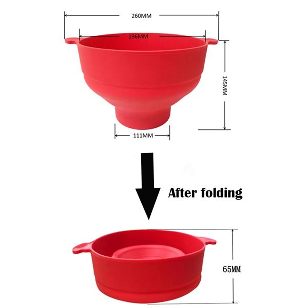 Collapsible Silicone Microwave Hot Air Popcorn Popper Bowl 2