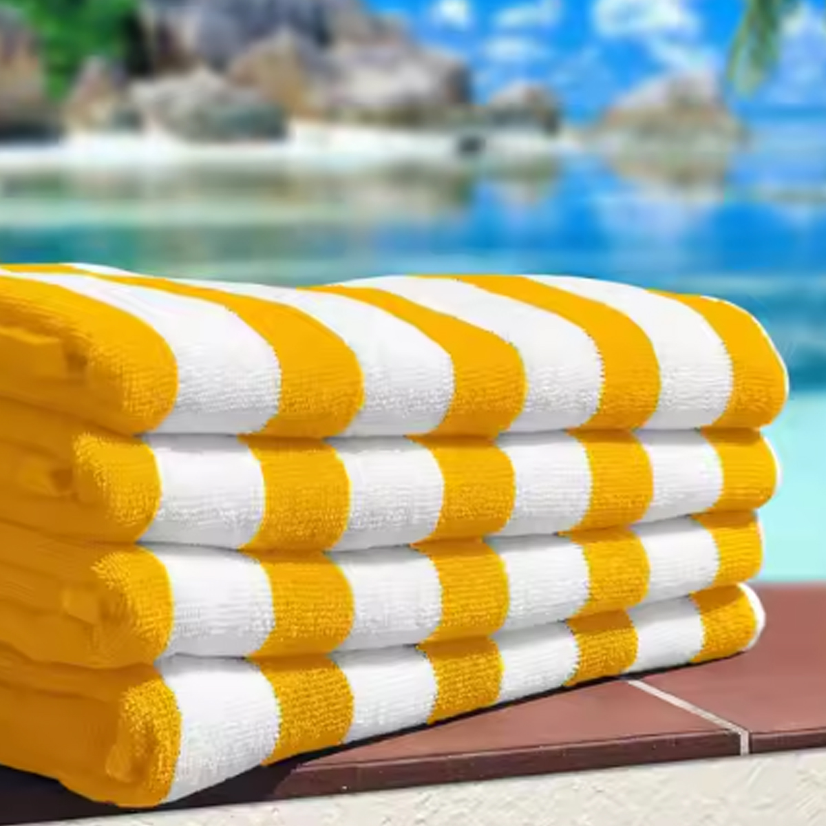 Striped Microfiber Beach Towel with Carry Bag 5