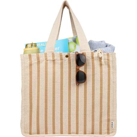 FEED Cotton and Jute Striped Tote 29
