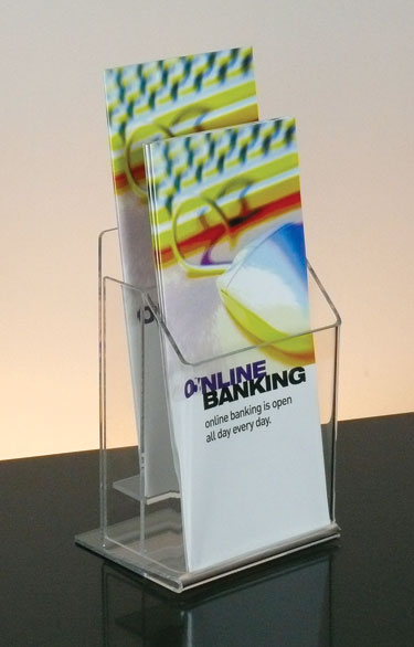 Countertop double 4-1/8"w brochure pocket two tiers