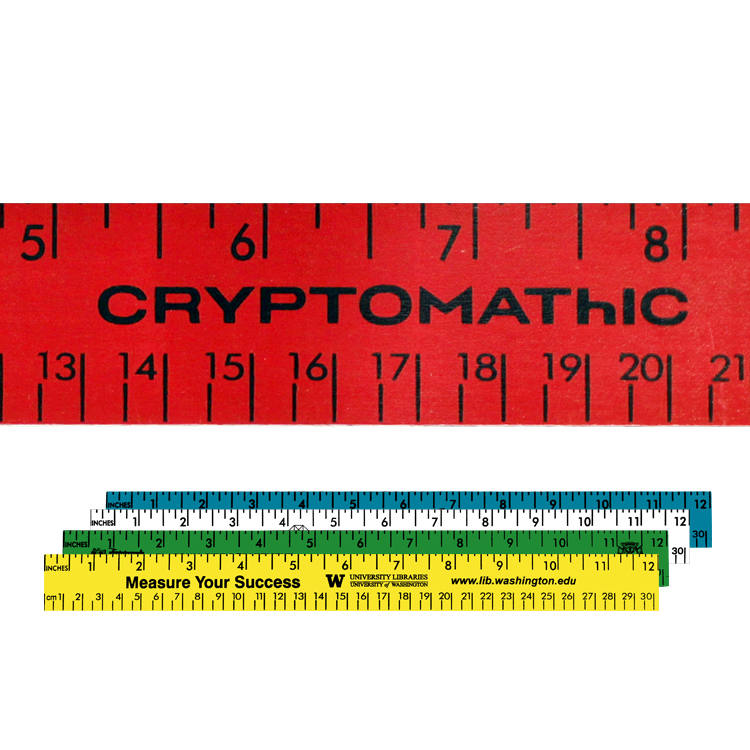 12" Enamel Wood Ruler - English & Metric Scale 12