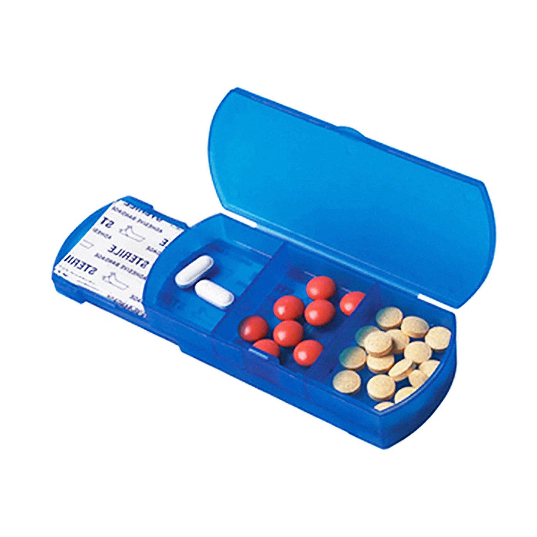 Moq25 3 Compartment Pill Box With Adhesive Bandage 7