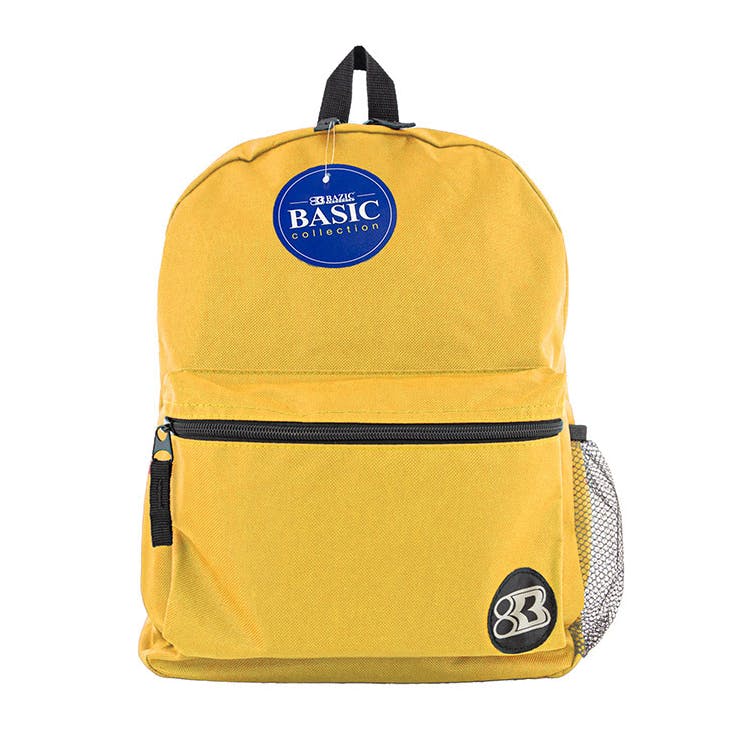 16" Basic Backpacks - Mustard Mesh Pocket 2