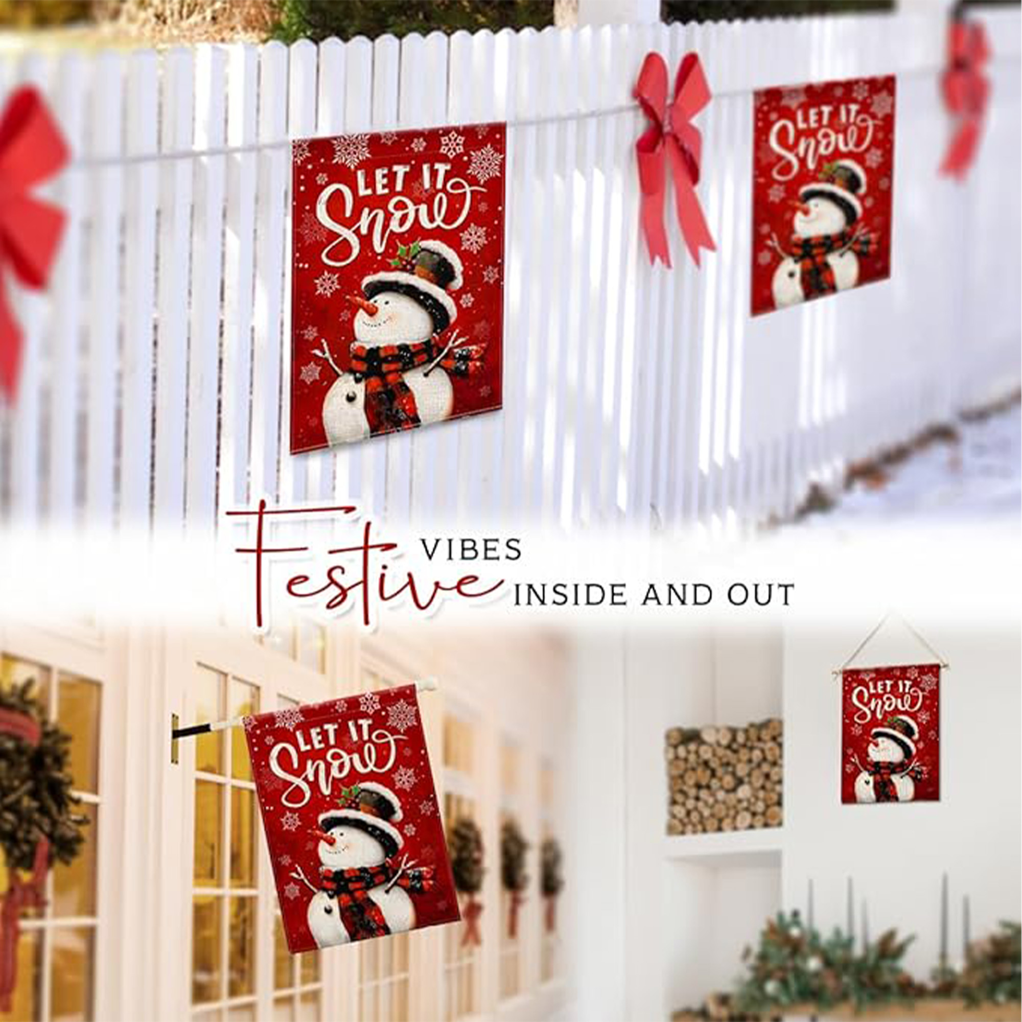 MOQ 20 Christmas Garden Outdoor Flag for Decoration 3