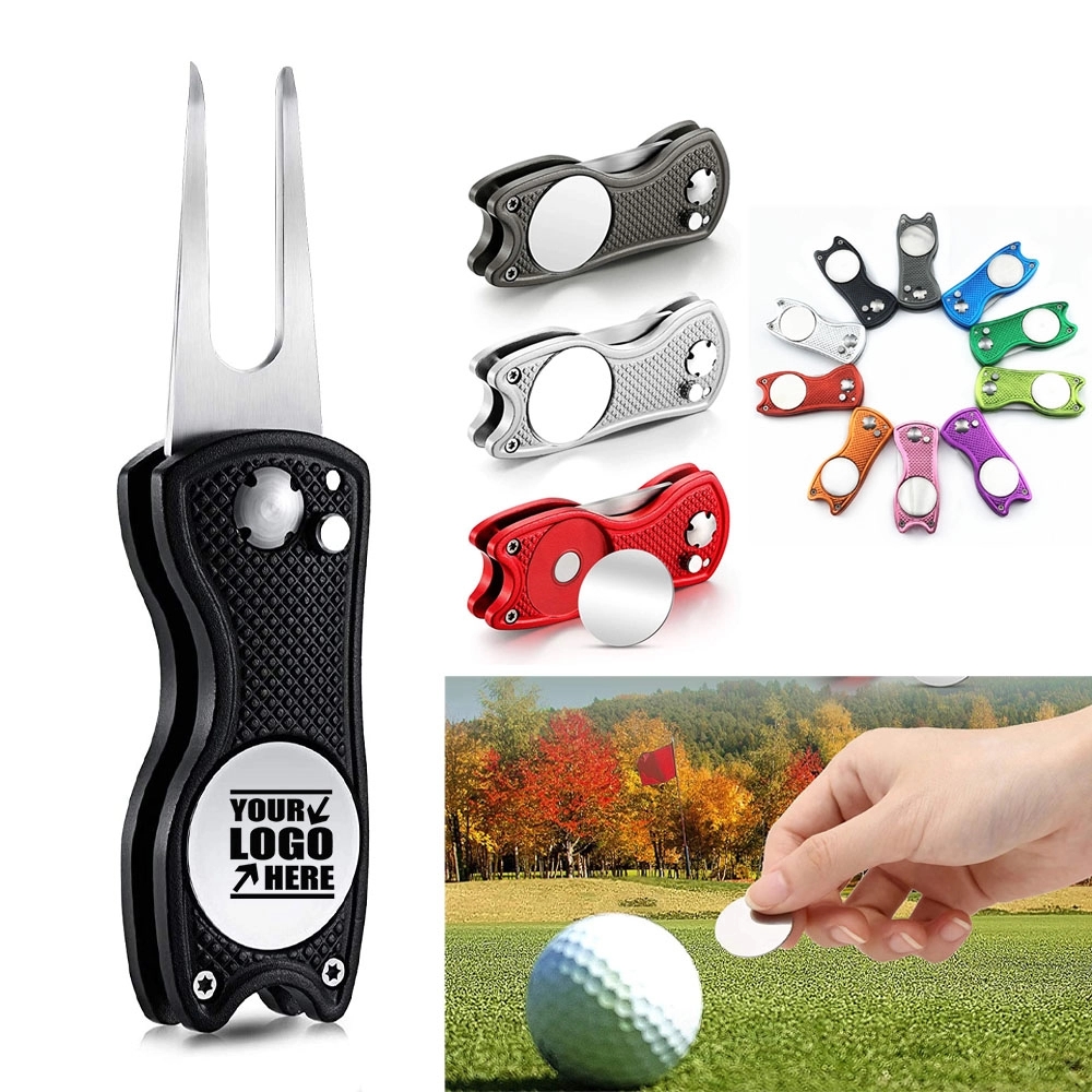 Stainless Steel Foldable Magnetic Golf Divot Tool 2