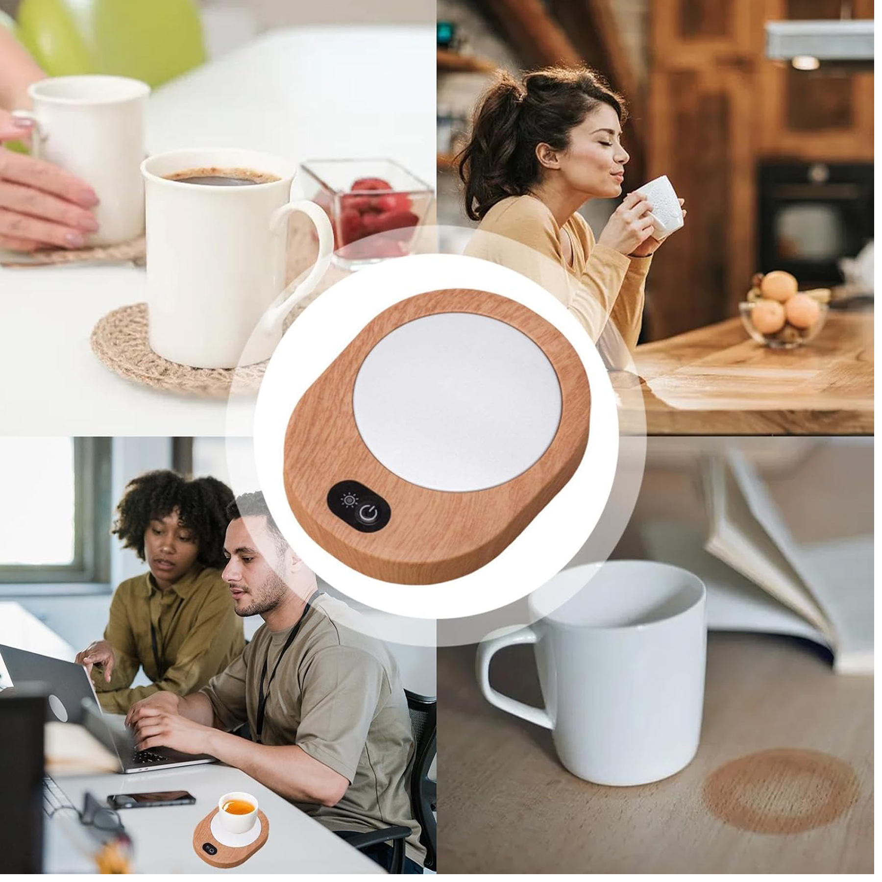 Self-Stirring Coffee Mug with Heated Coaster 4
