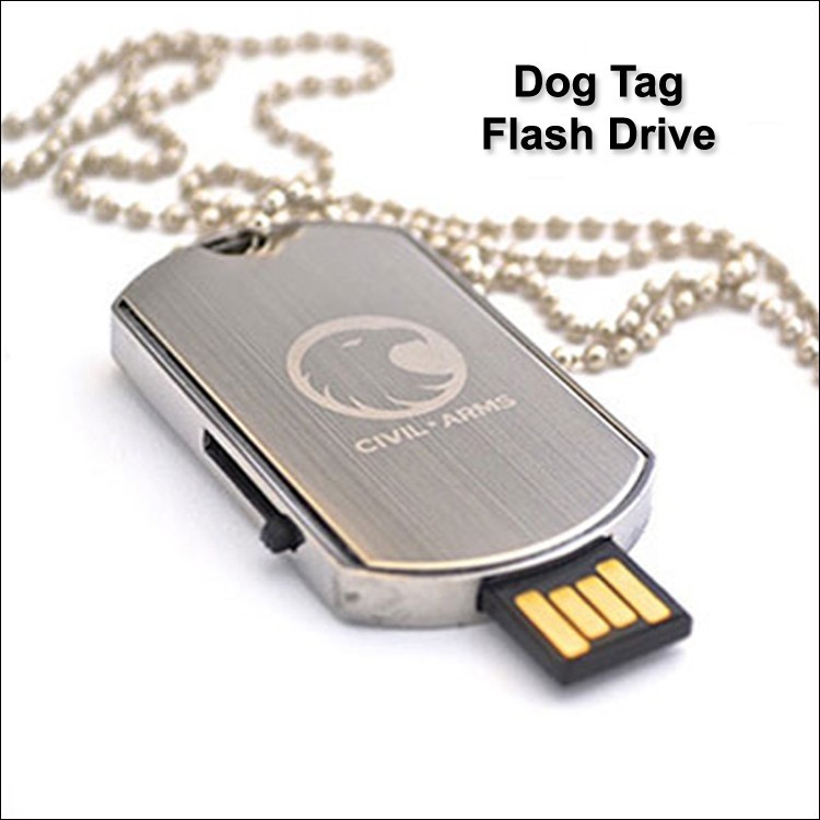 Dog Tag Flash Drive / USB - 512 MB Memory