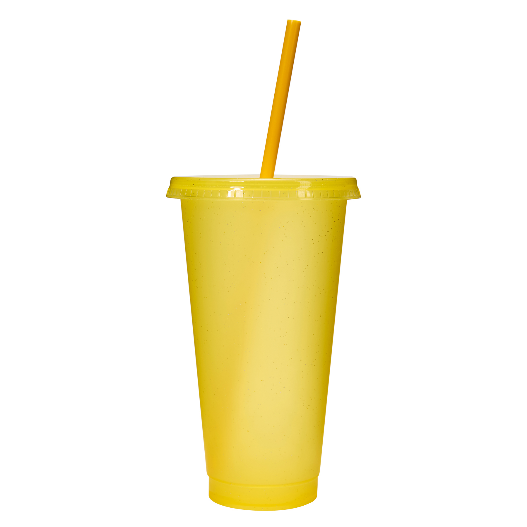 24 Oz Reusable Colorful Glitter Plastic Straw Cup W/ Splash Proof Lid 17