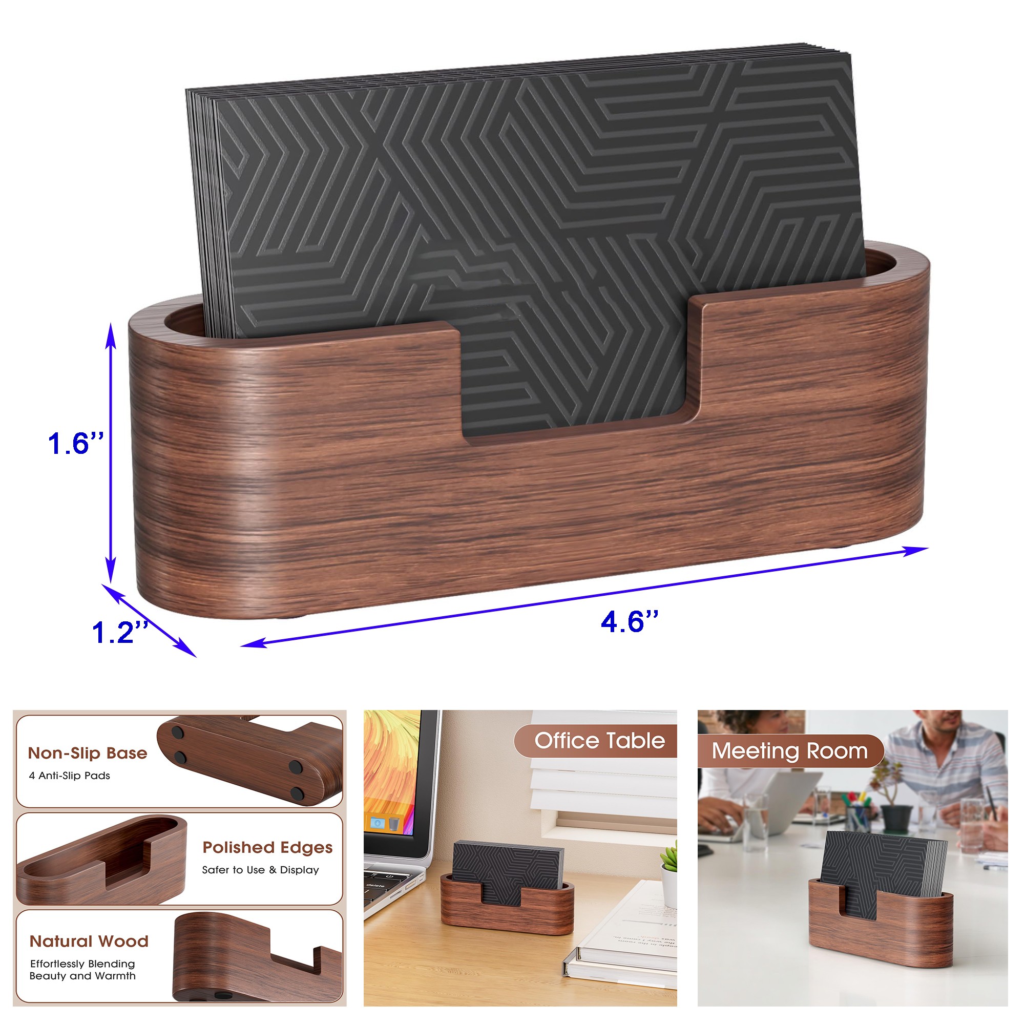 Wood Business Card Holders for Desk 3