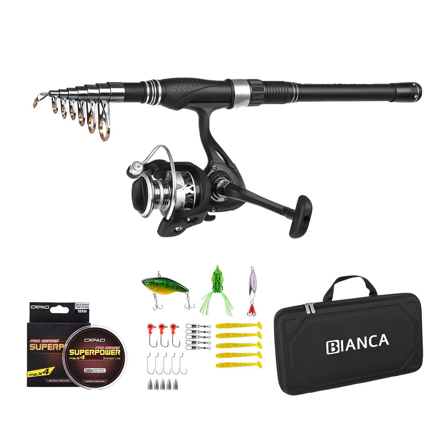 Premium Telescopic Fishing Rod and Reel Combo Kit 2