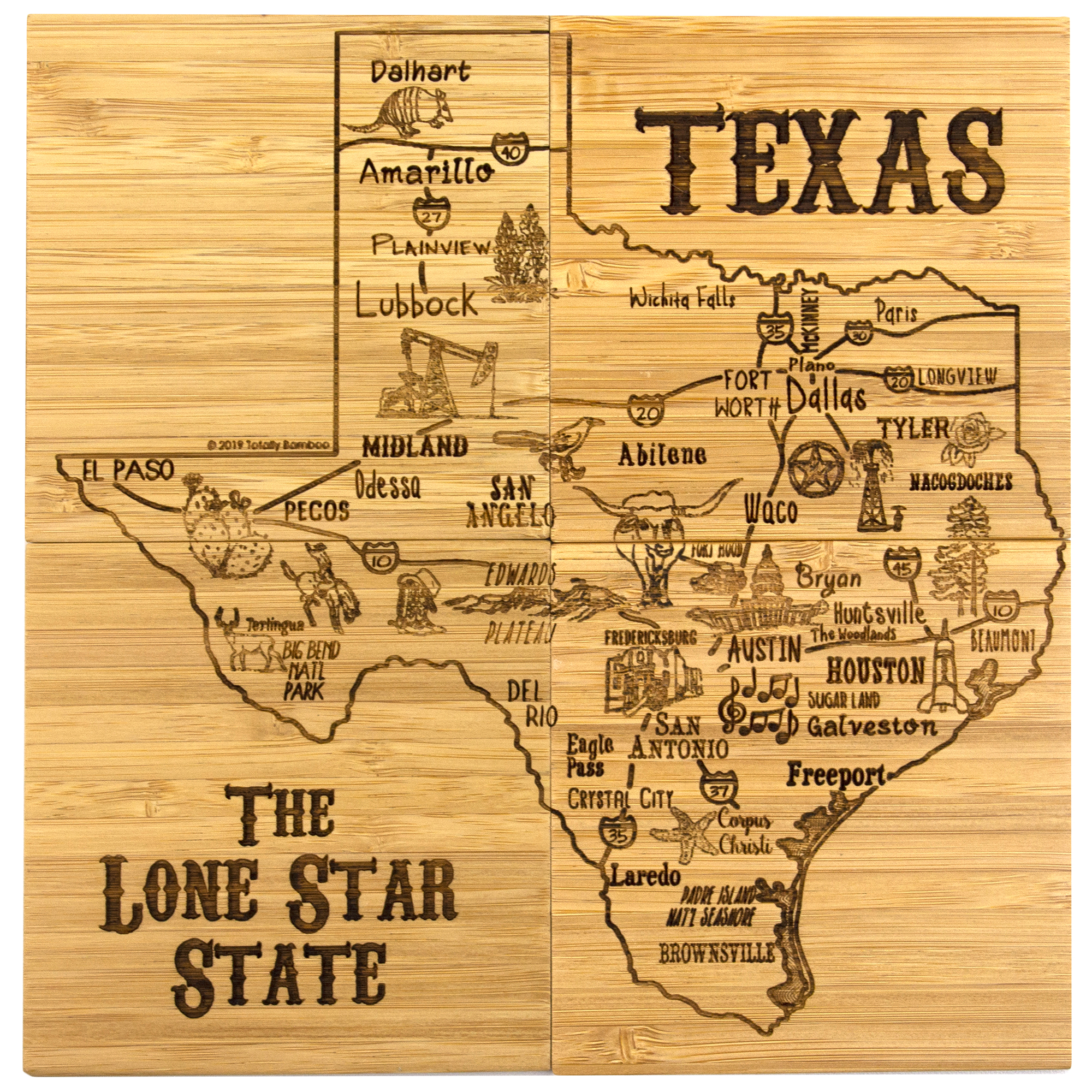 Texas Puzzle Coaster Set 8