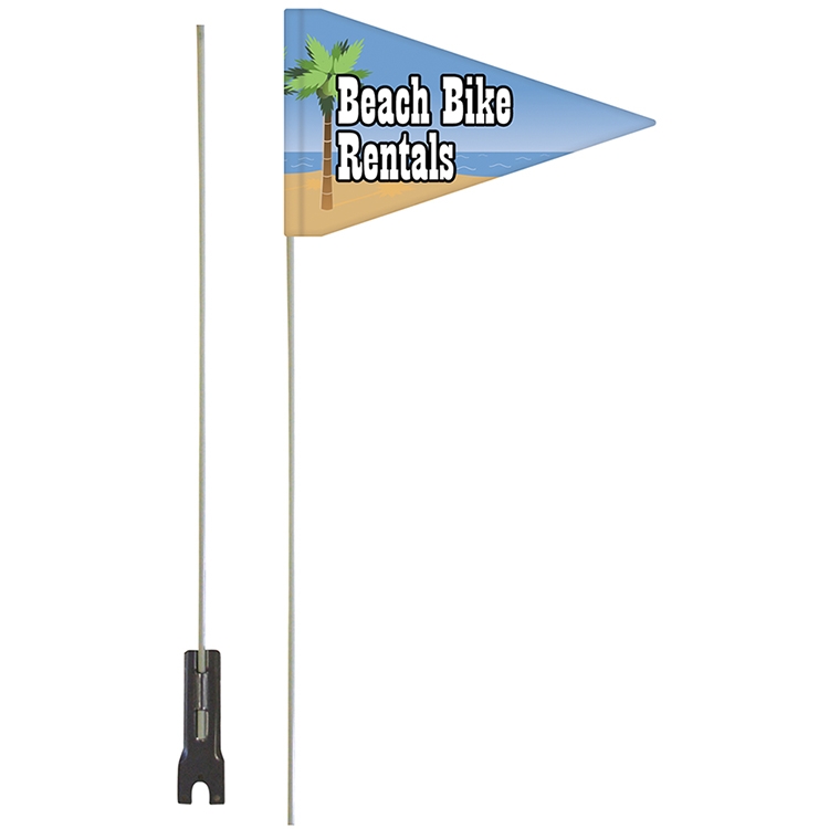 8" x 12" Double Sided PVC Bike Flag with Pole and Bracket 3