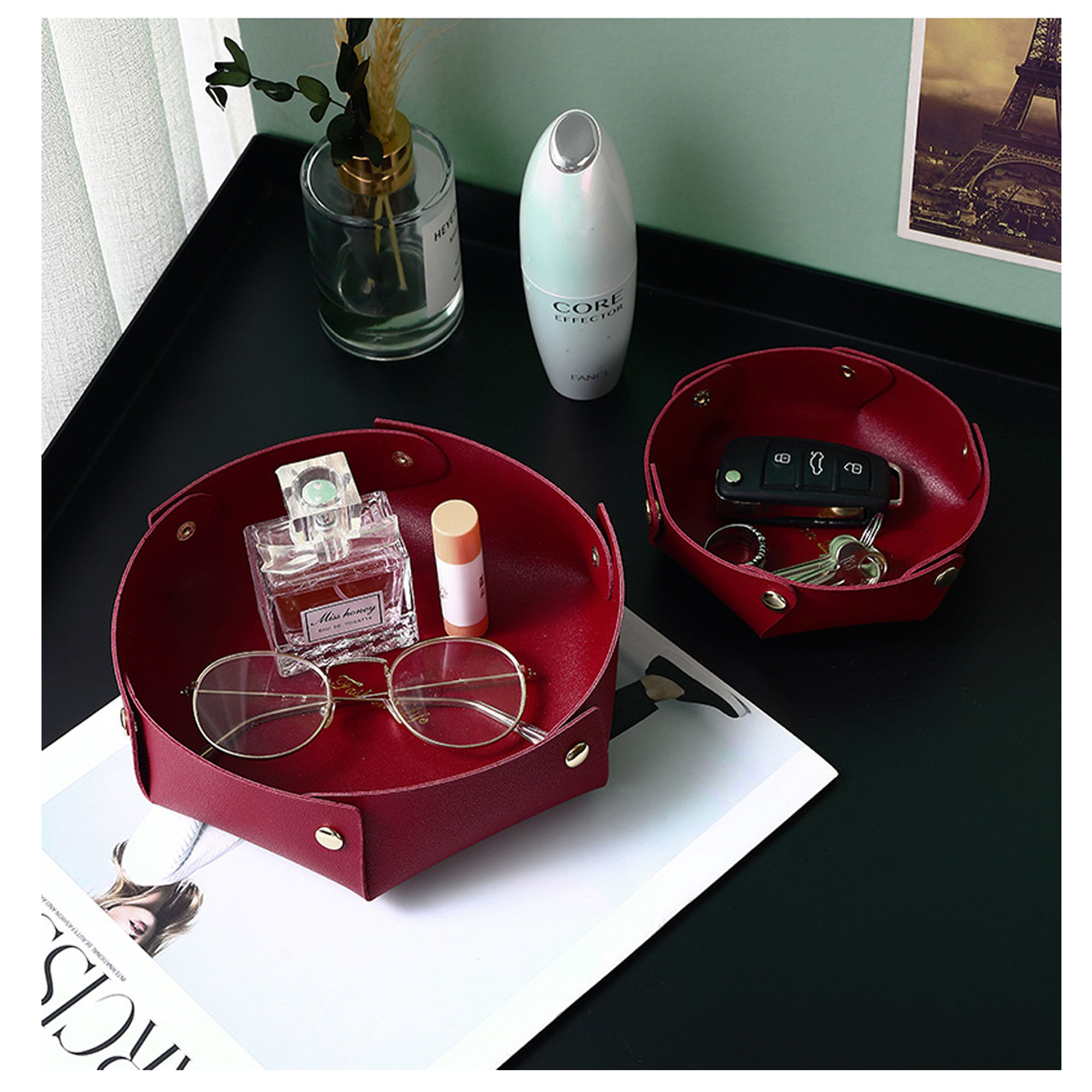 Pvc Durable Circular Foldable Storage Tray ?C Thick And Versatile 3