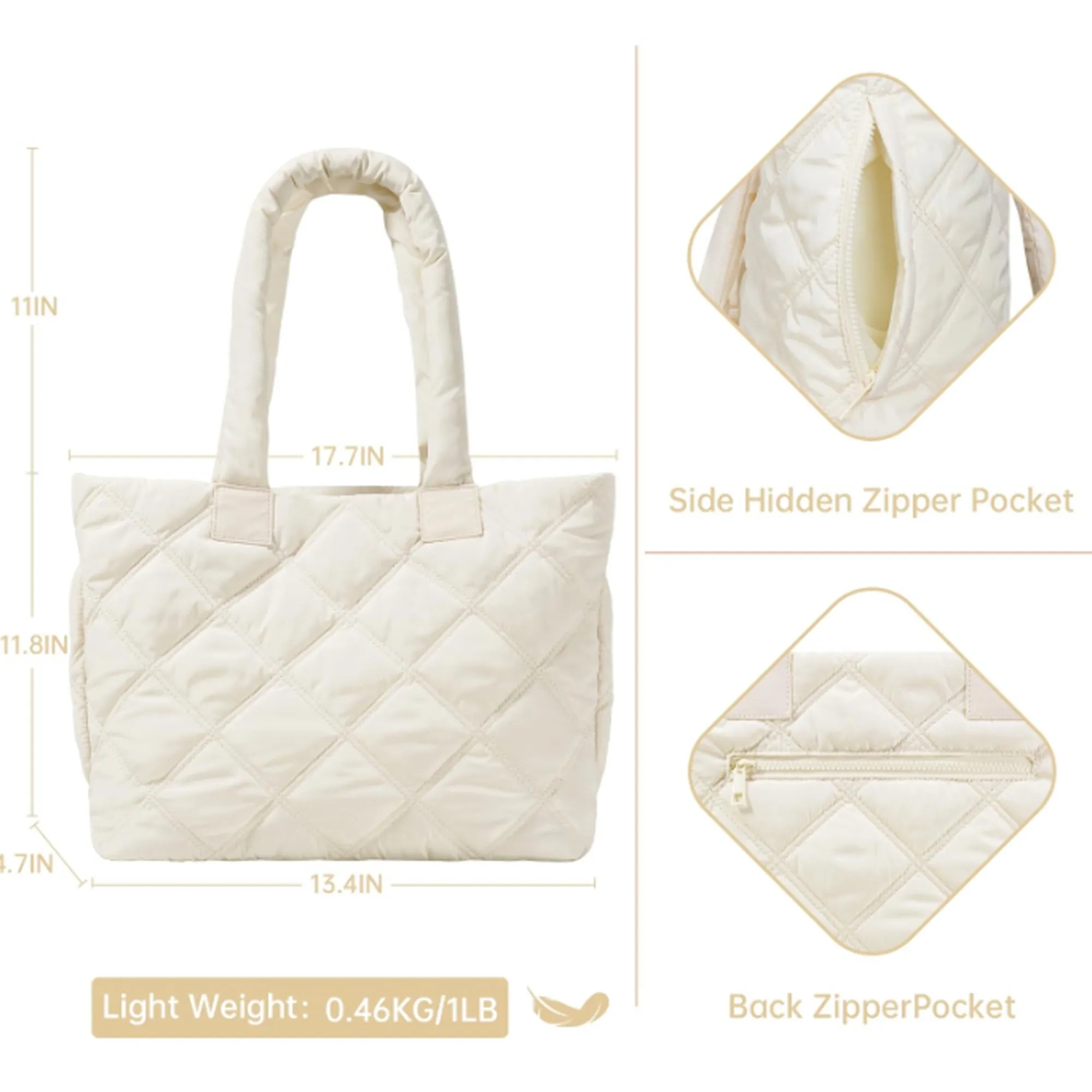 Quilted Nylon Tote Bag 3
