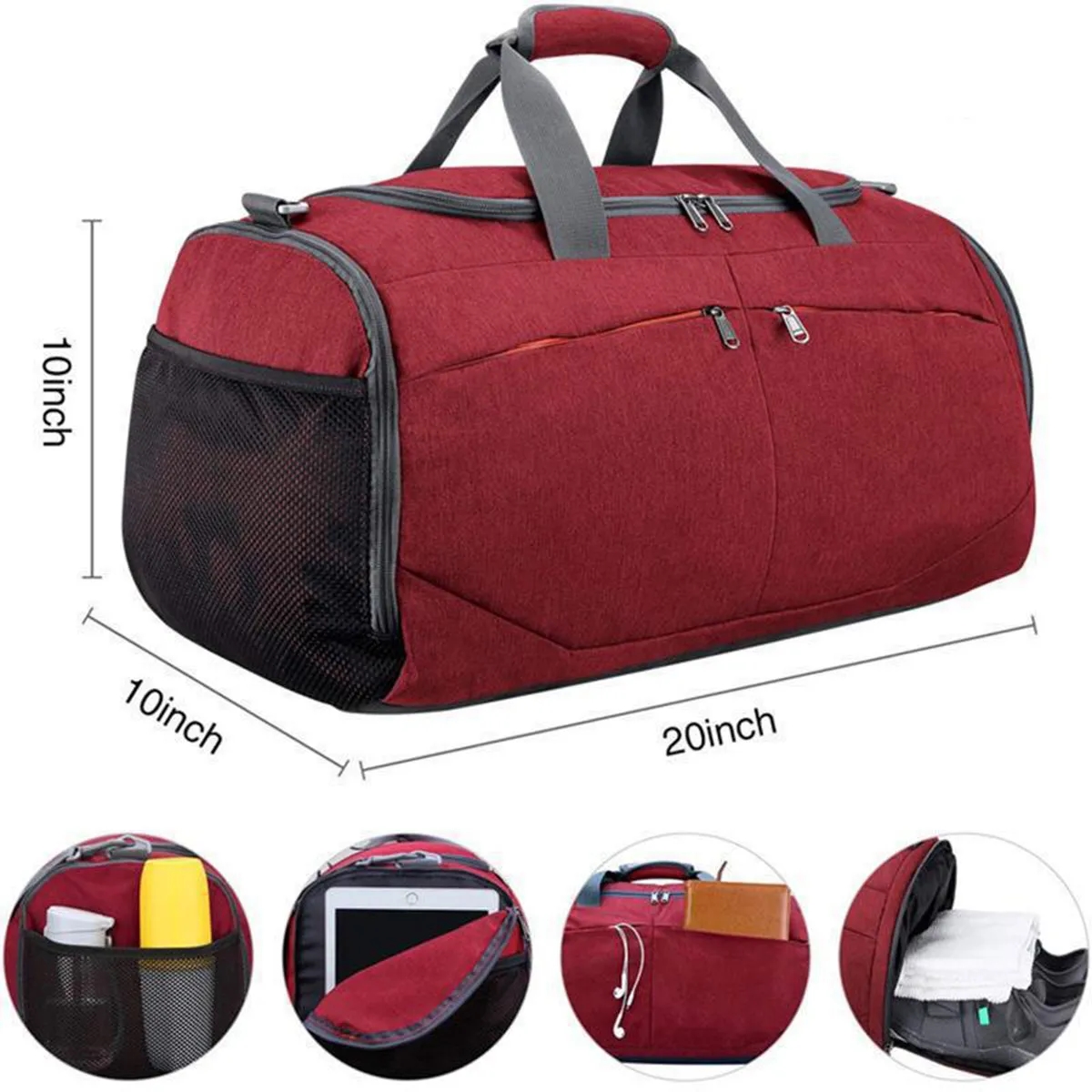 Lightweight Unisex Travel Duffel Sports Gym Bag 3