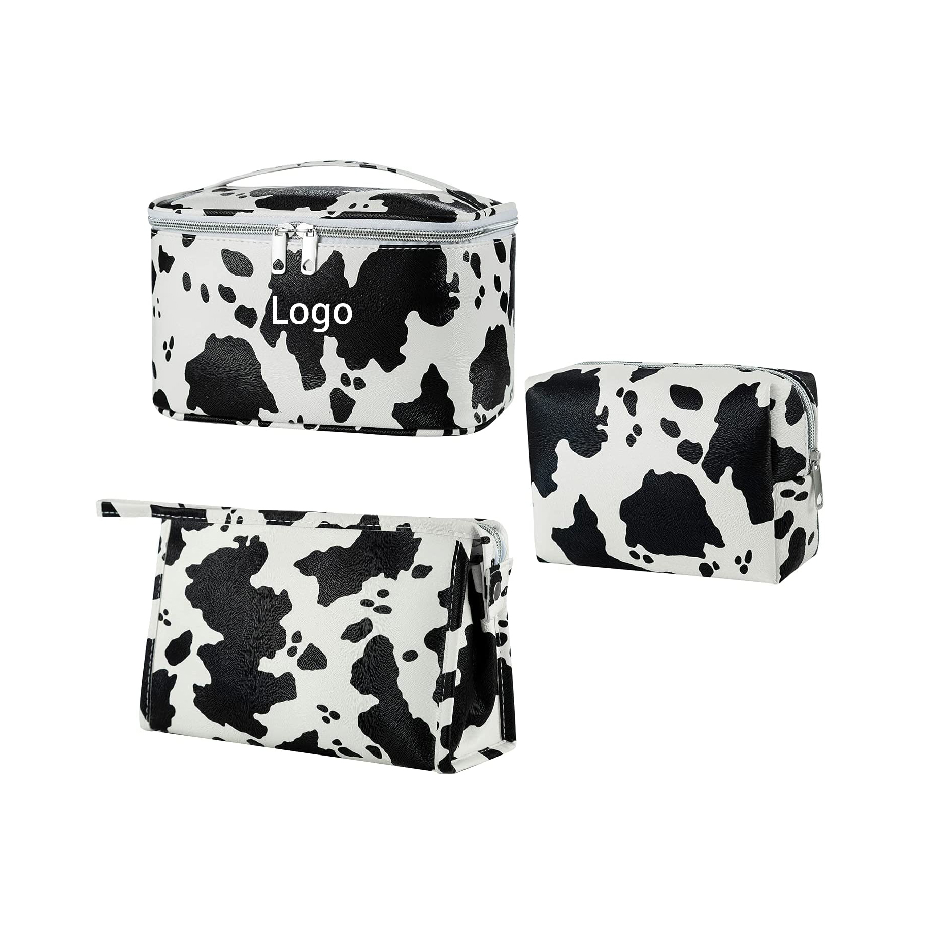 Cow Print Waterproof Toiletry Bag Cosmetic Bag 10