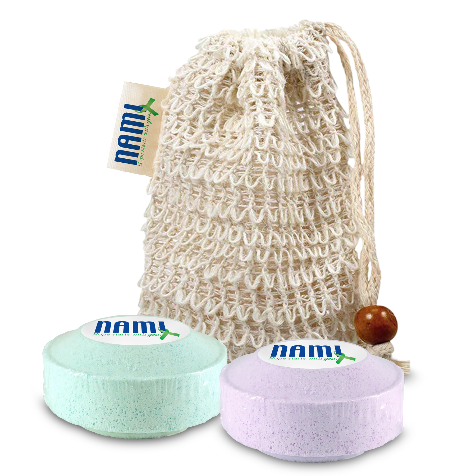 Loofah Bag with 2 Shower Steamers 1