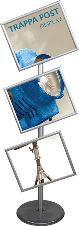 Trappa Post Stand w/ 3 Slanted 20" x 16" Snap Edge Frames 1