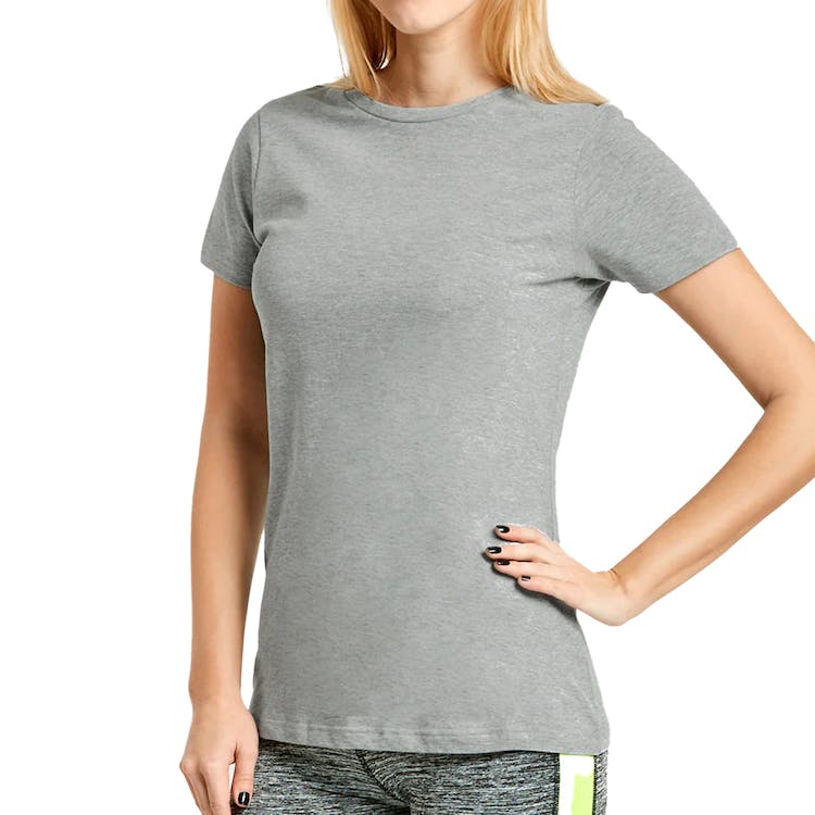 Women'sClassic Fit Crew Neck T-Shirts - Large Heather Gray 1