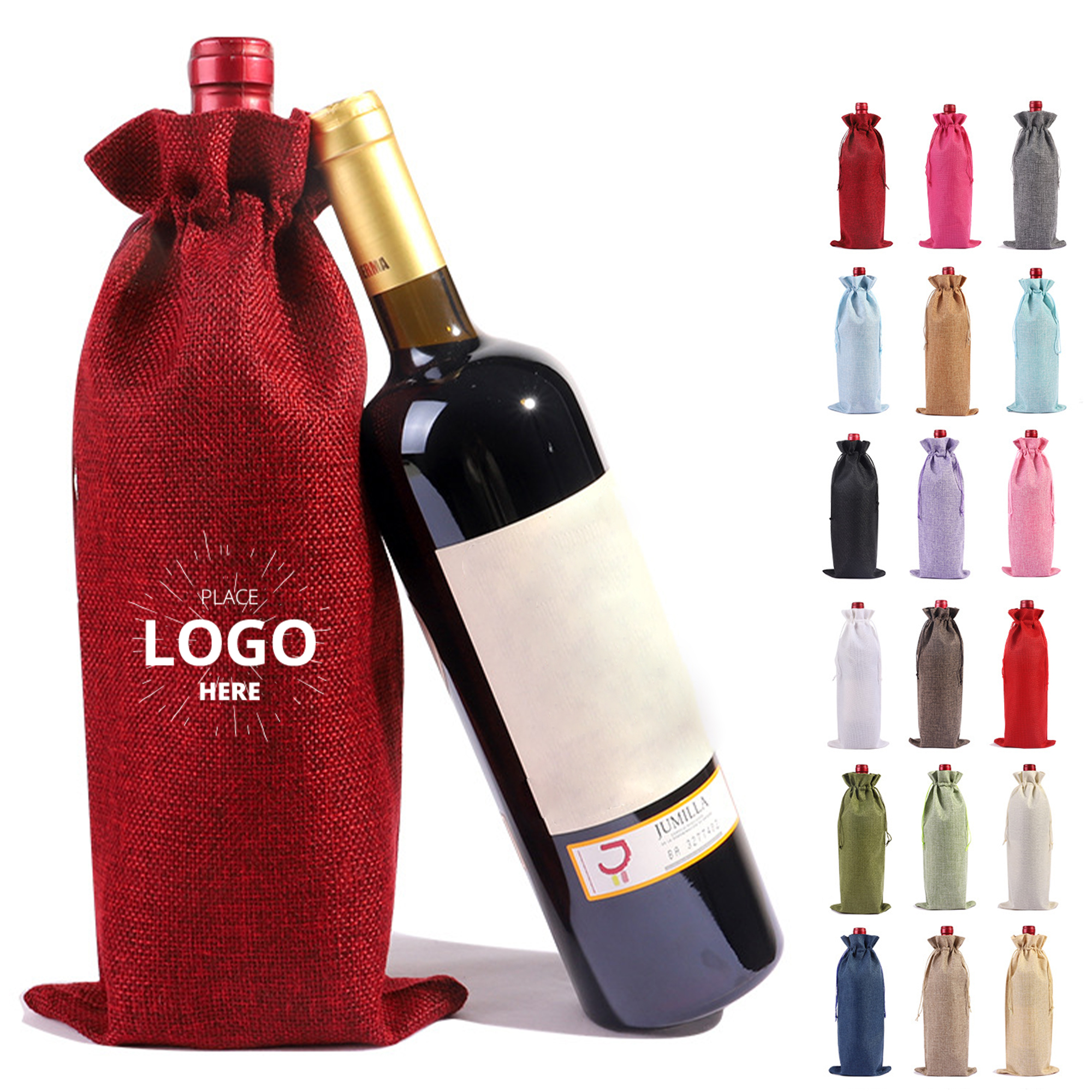 Velvet Wine Tote Bags With Drawstring 2
