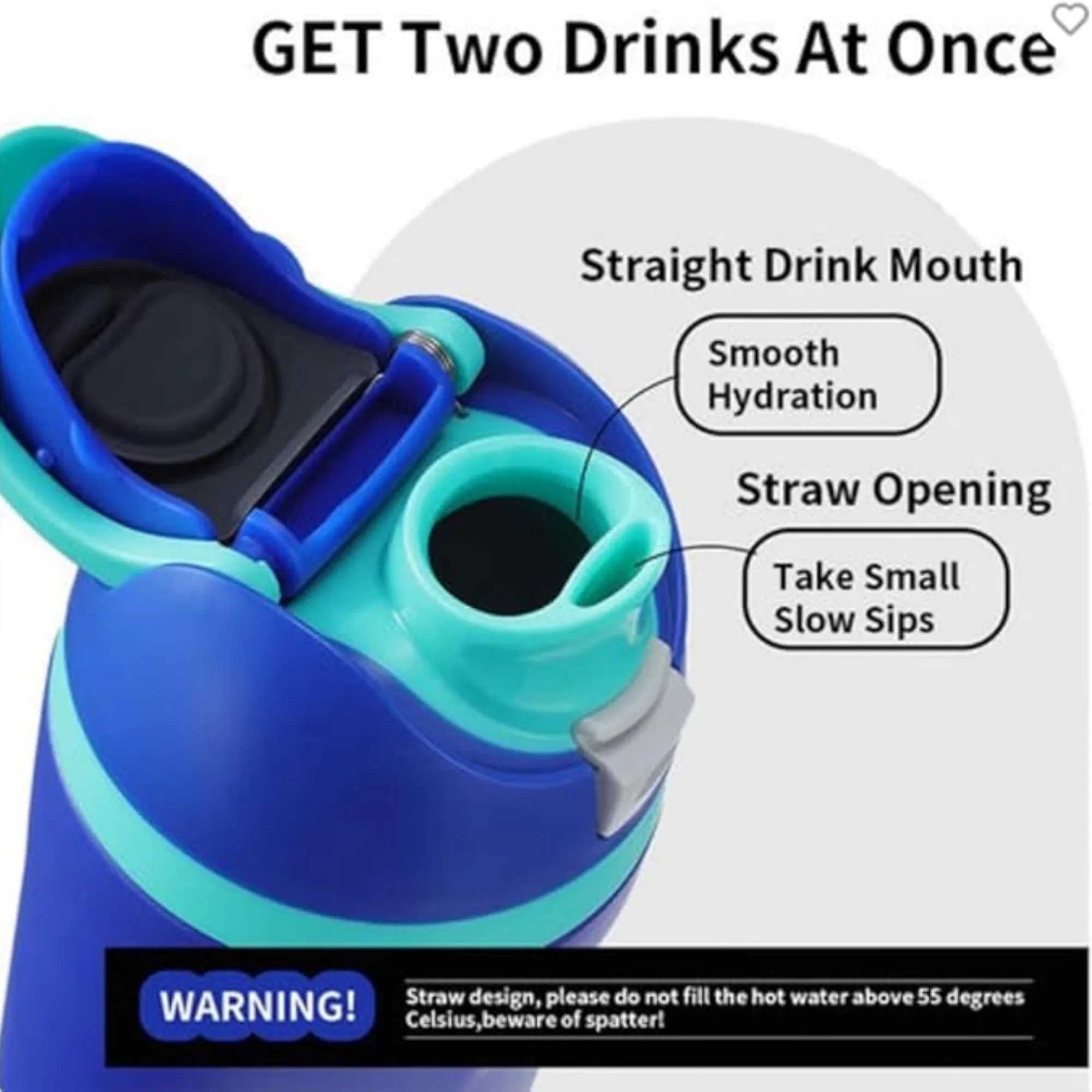 12oz Insulated Stainless Steel Water Bottle with Straw 13