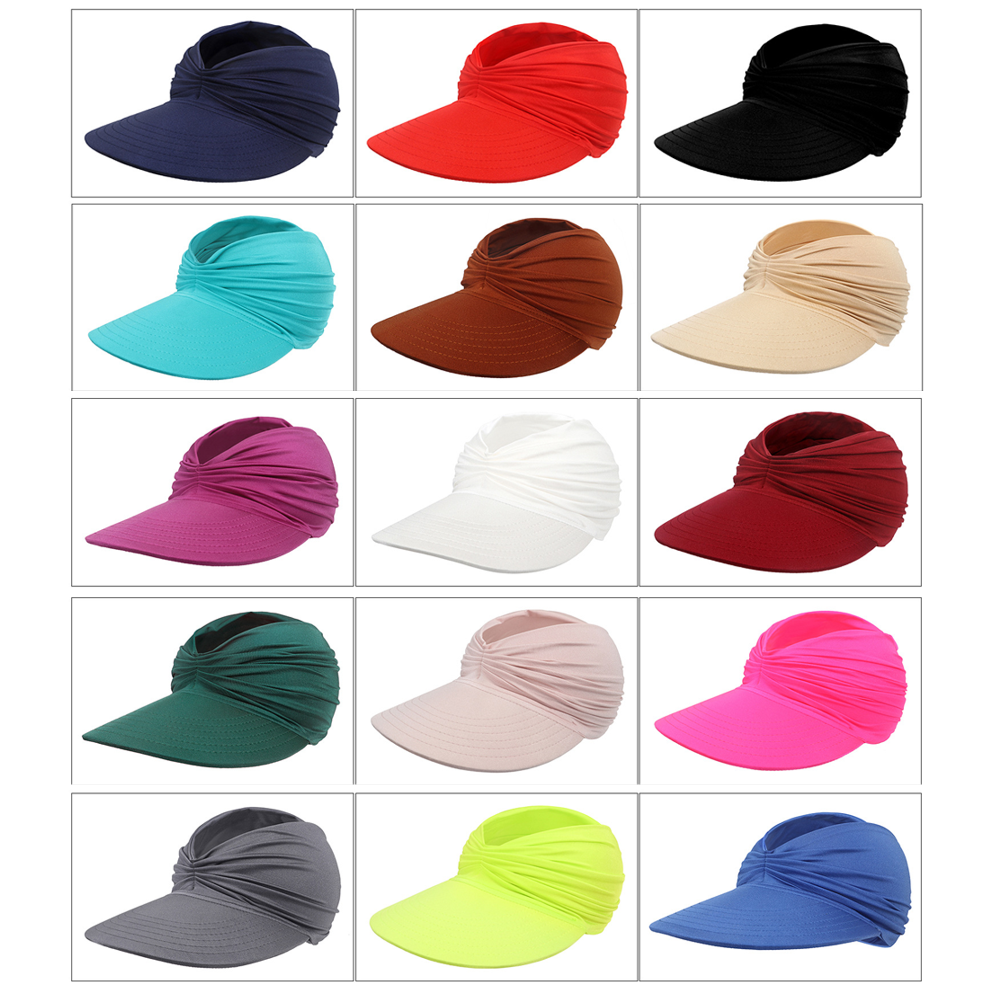 Womens Sun Visor Wide Brim Beach Hats 3