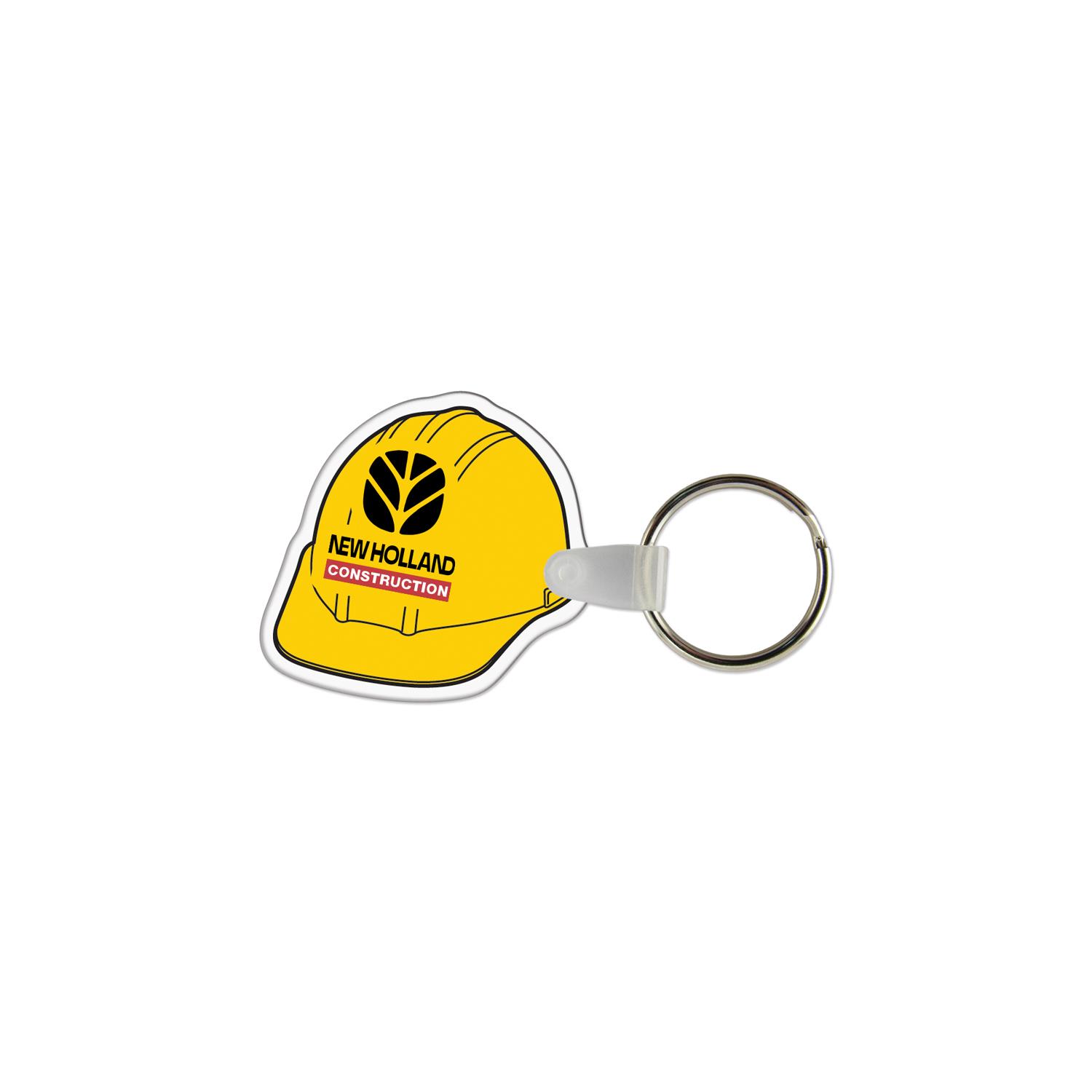 Hard Hat Shaped USA Made Vinyl Keychain 1