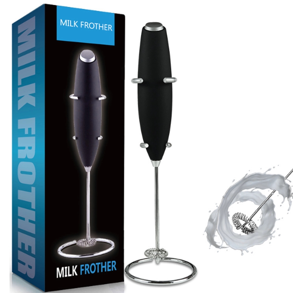 Custom Electric Powerful Milk Frother Handheld Foam Maker 8