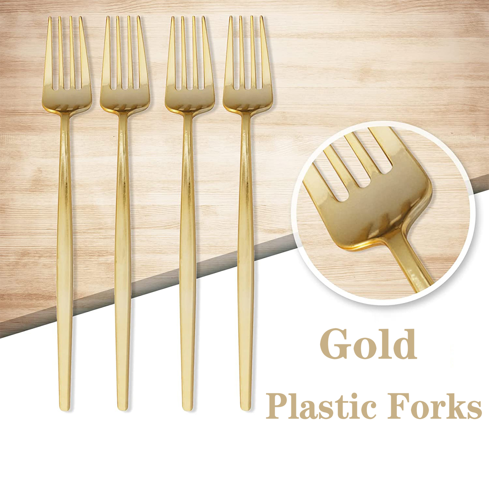 Plastic Gold Fork 2