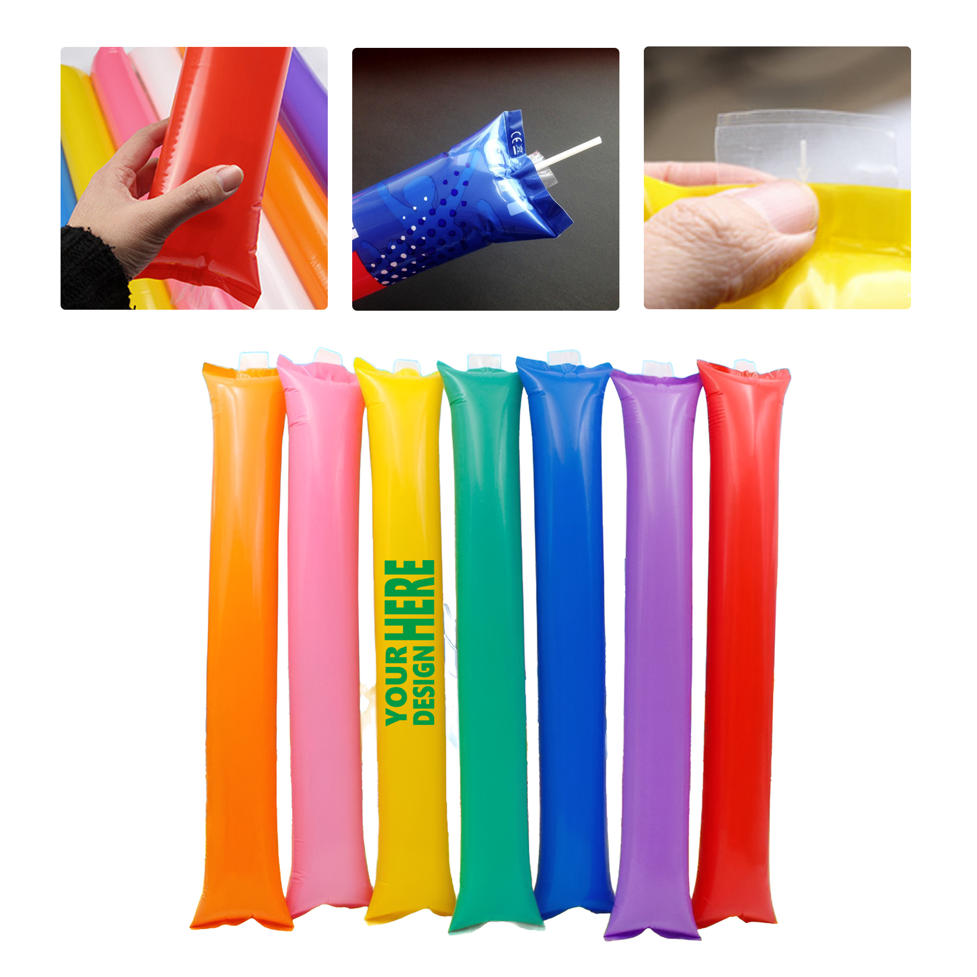 MOQ50 Custom Inflatable Cheer Sticks for Sports and Concerts 2