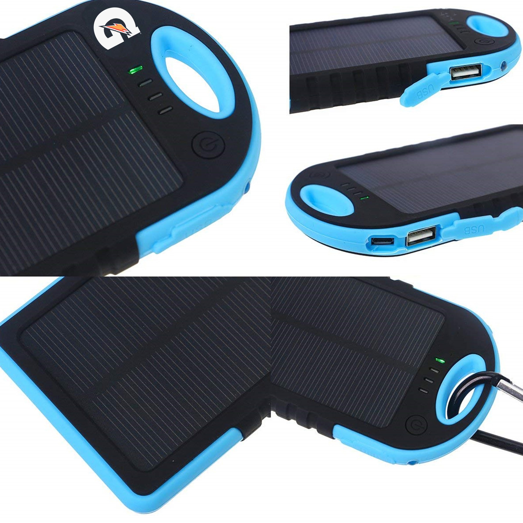 Waterproof Solar Powered Power Bank 5000Mah 3