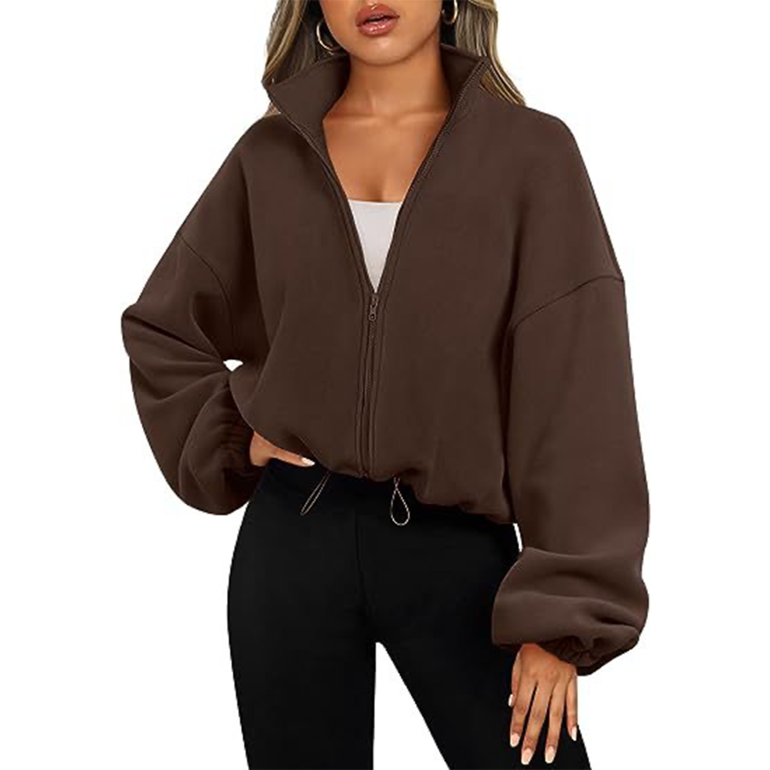 Zip Up Hoodies Oversized Long Sleeve Sweatshirts 4