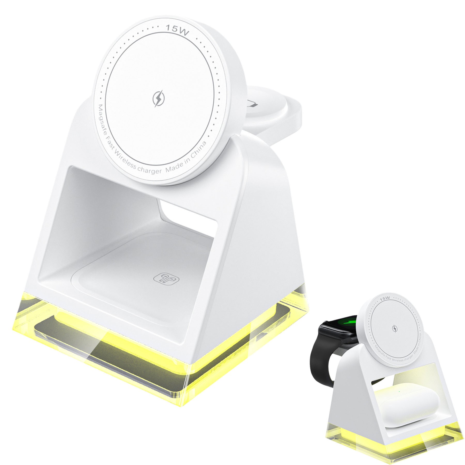 Magnetic Crystal 3 in 1 Wireless Charger W/ Ambient Light 3