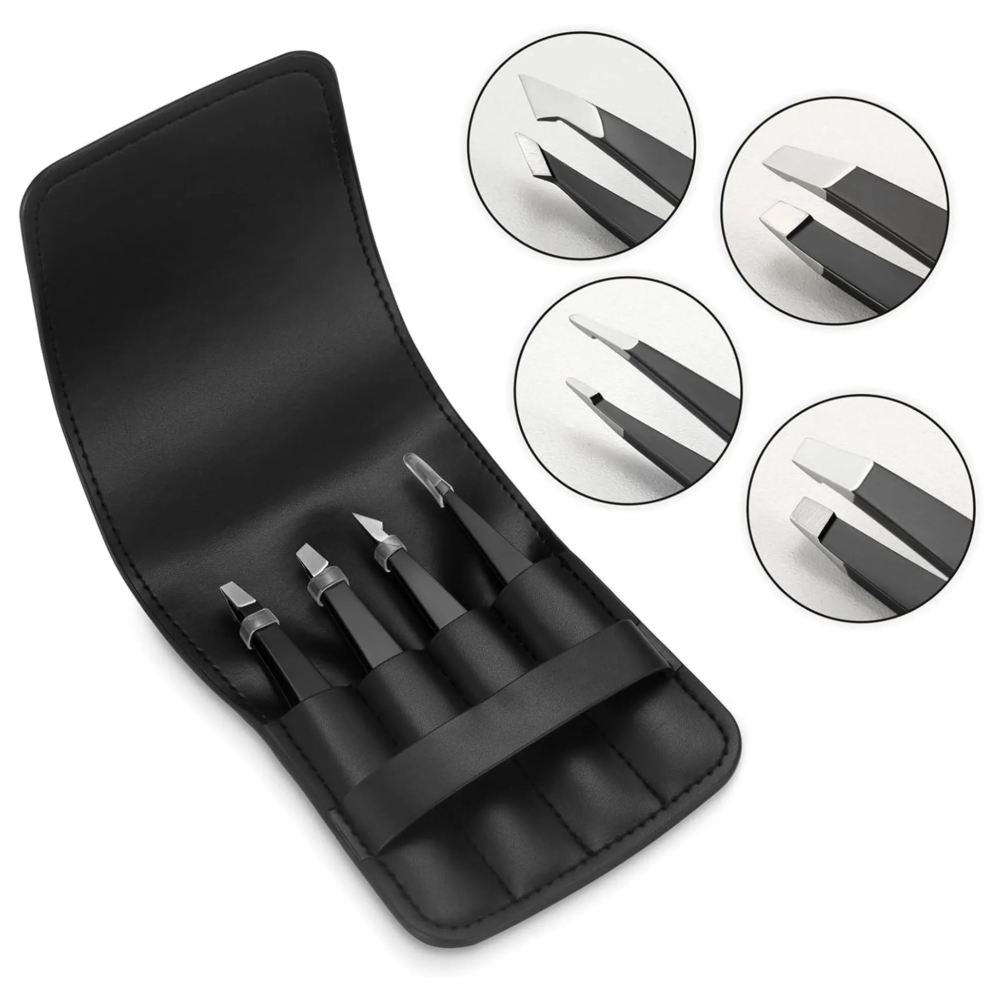 Stainless Steel Beauty Tweezers Set 2