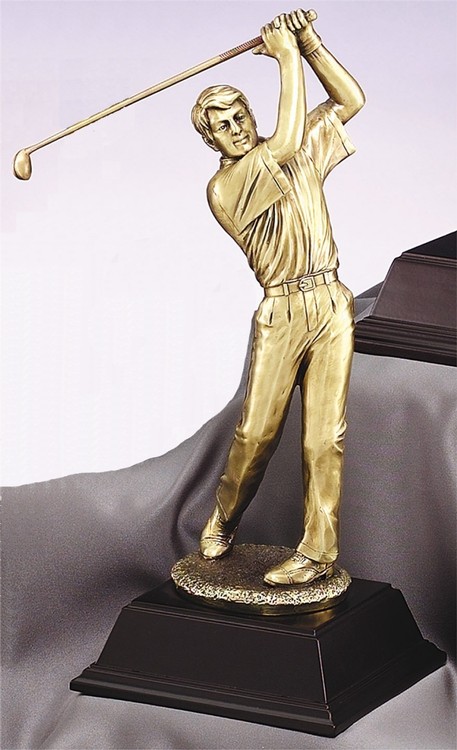 Male Swing - Majestic Resin Golfing Sculpture, 10" 1