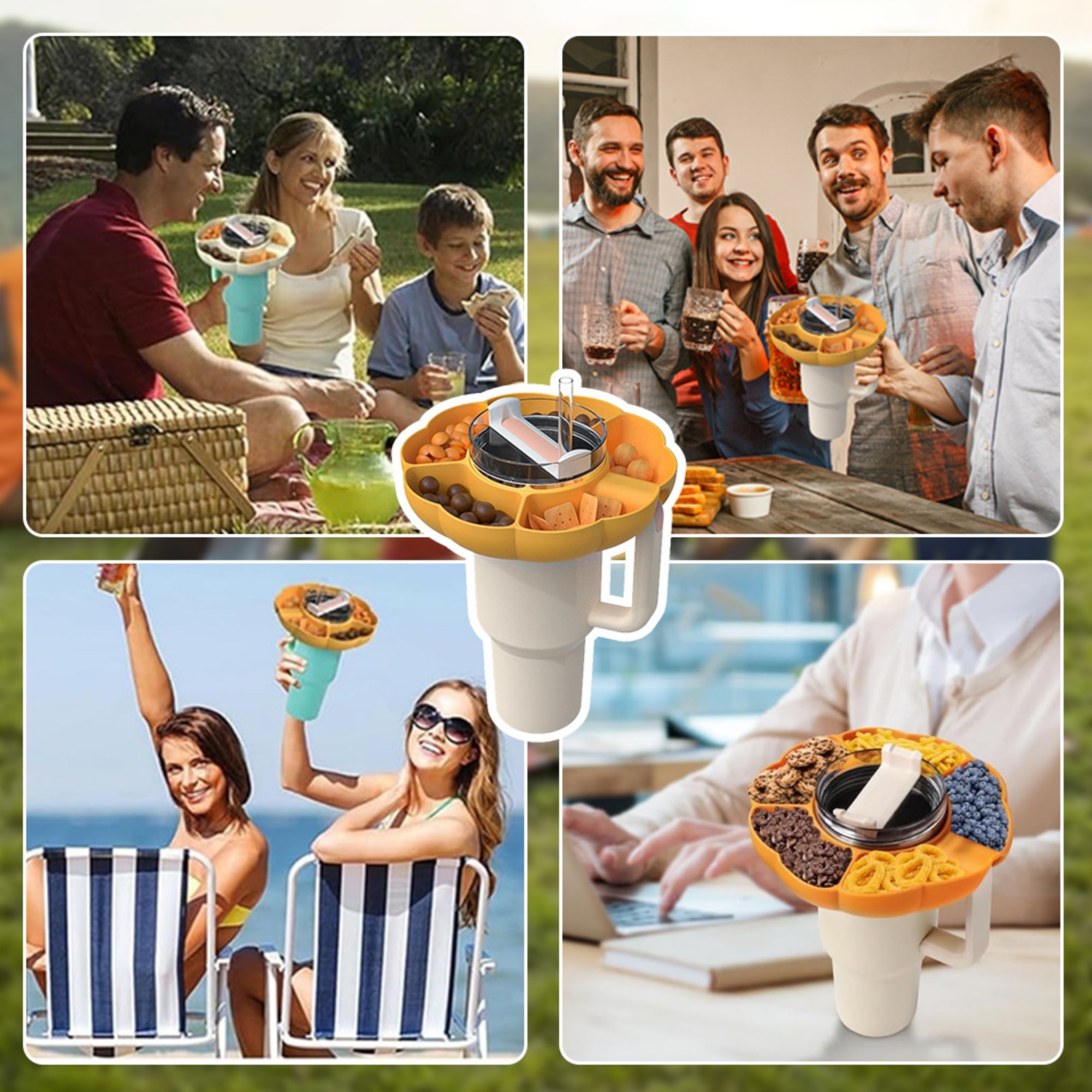5 Compartment Silicone Snack Tray 9