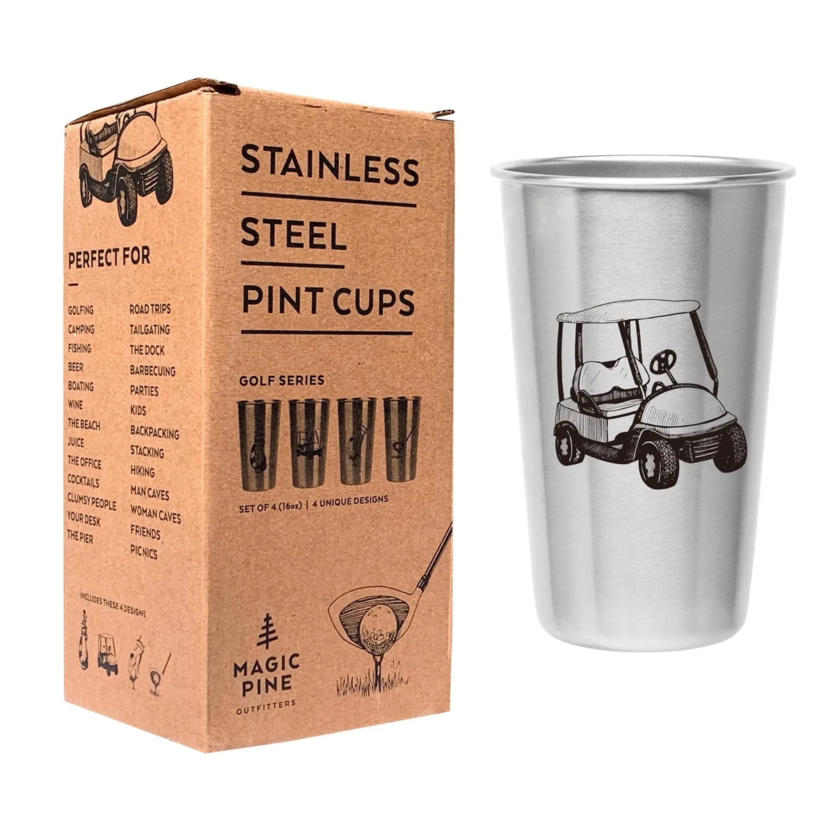 Stainless Steel Pint Cups 2