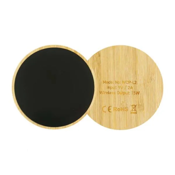 Light Up Bamboo Wireless Charger 4