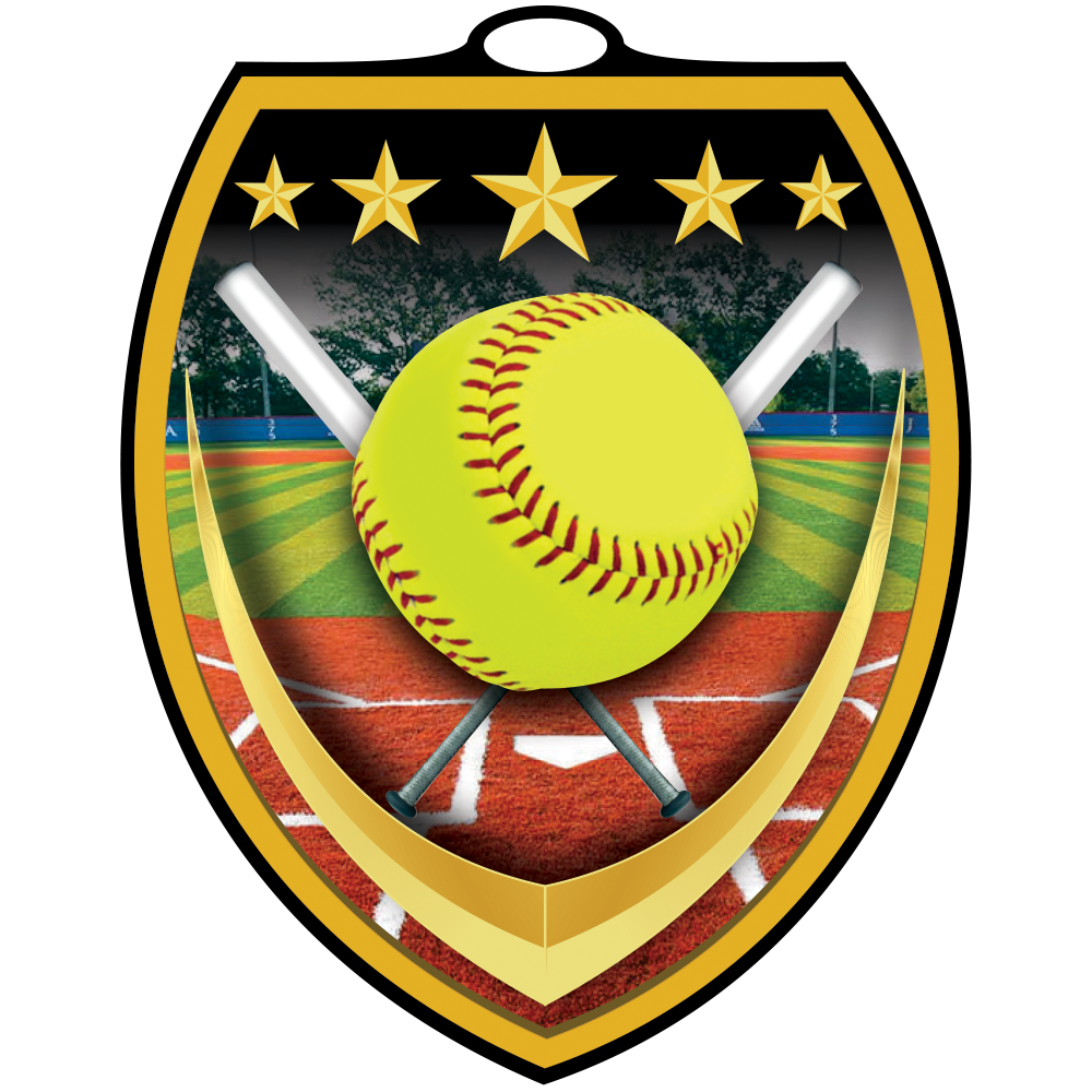 Softball Vibraprint™ Shield Medallion (3")