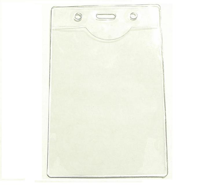 Clear vinyl vertical badge holder .