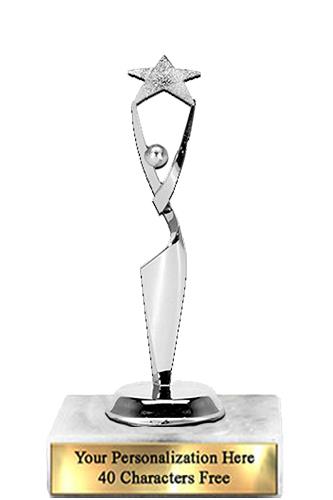 Trophy: 7", 2x3 white marble base, Reach For The S 1