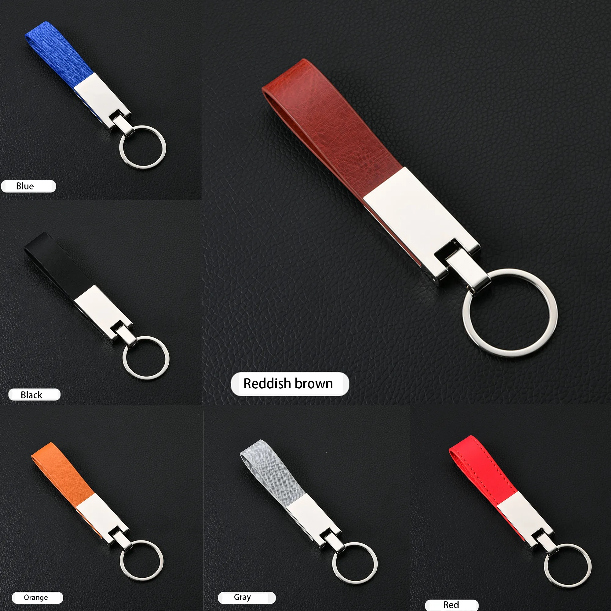 Metal Leather Keychain 4