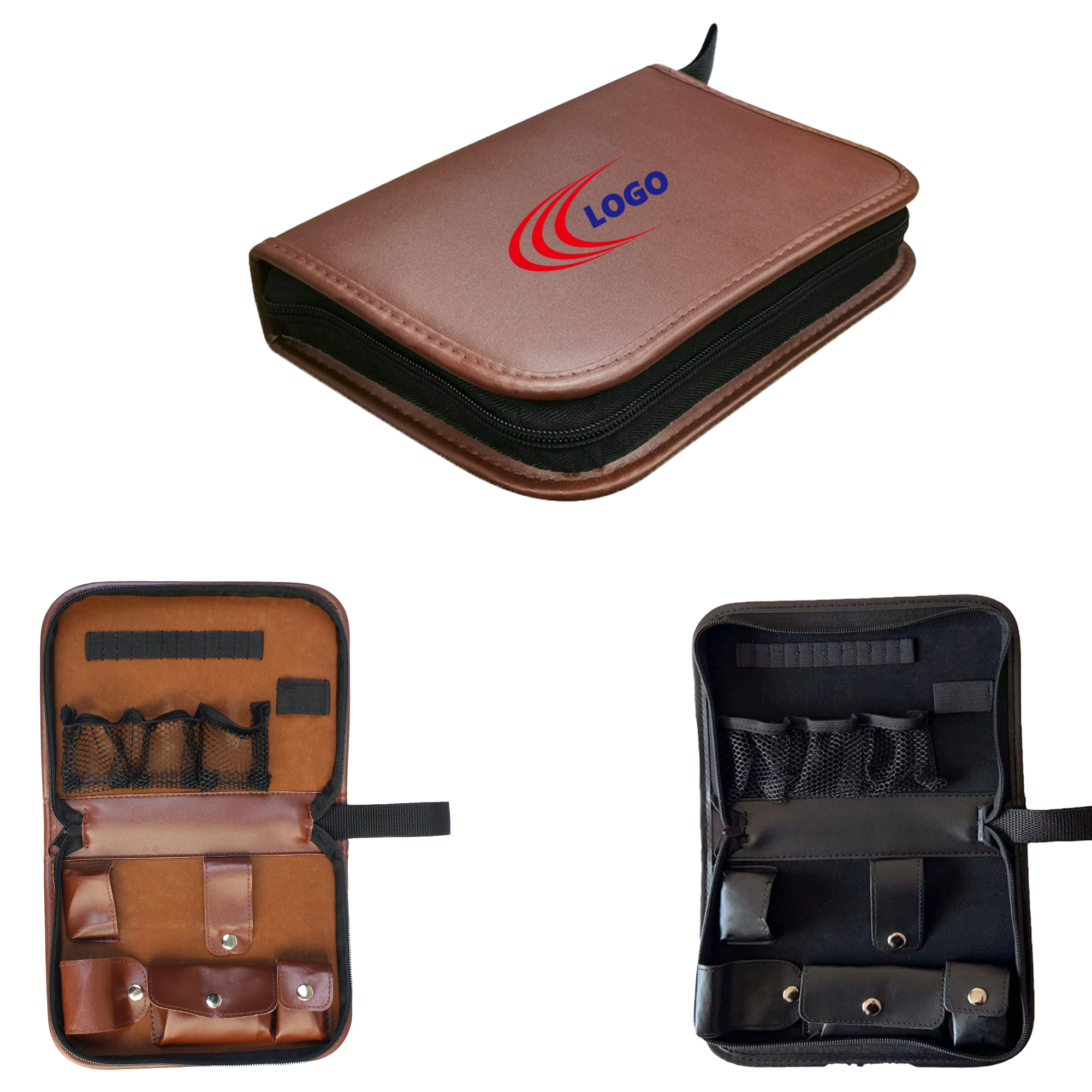 Golf Accessory Bag Portable Large-Capacity Multi-Functional Leather Case 2