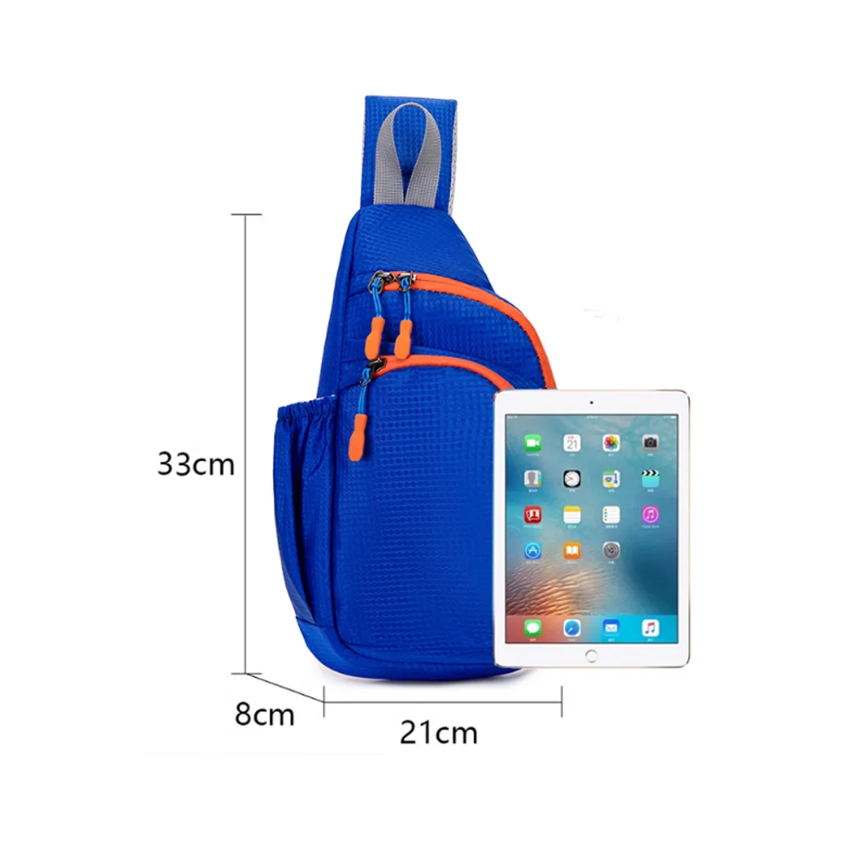 Nylon Sling Crossbody Bag With Side Pocket And Zippers 6