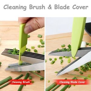 5 Blade Herb Chopper Scissors With Ergonomic Dual Color Handle 12