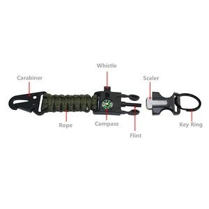 Versatile Rope Key Chain With Whistle And Flint 10