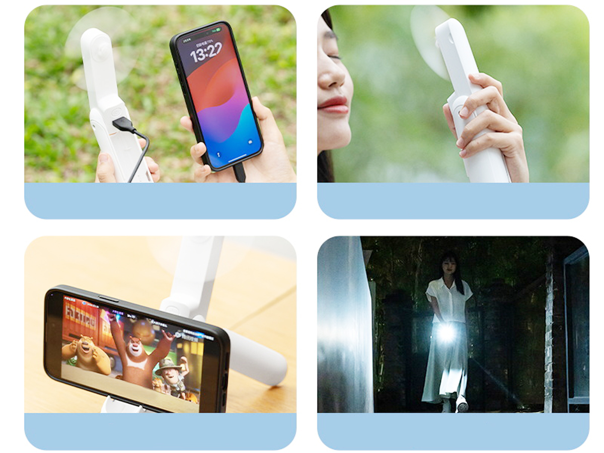 Multifunctional USB Mini Handheld Folding Fan 2