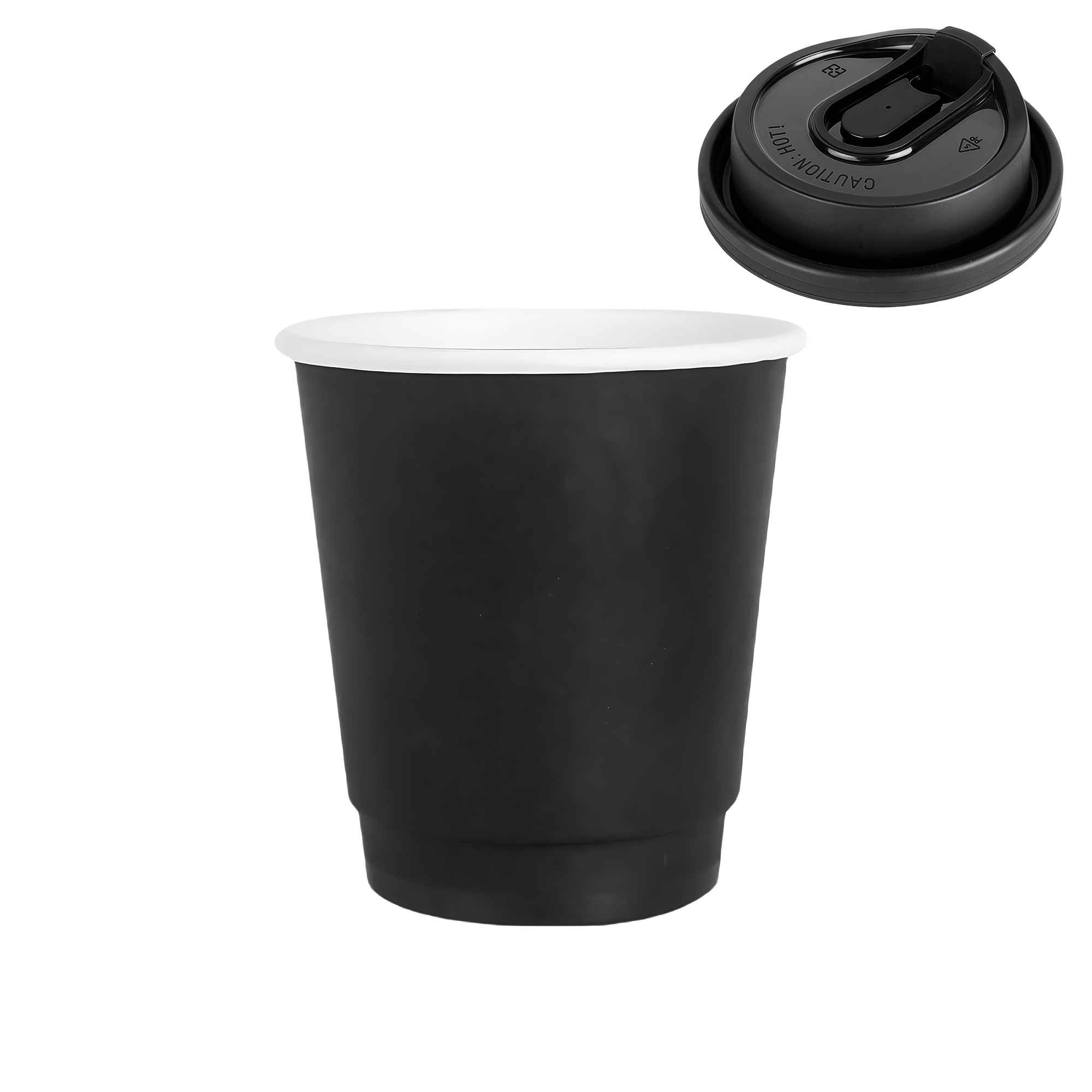 10oz Black Double Wall Insulated Hot Coffee Paper Cup 2